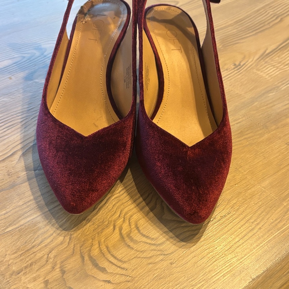 LOFT Velvet Maroon Heels